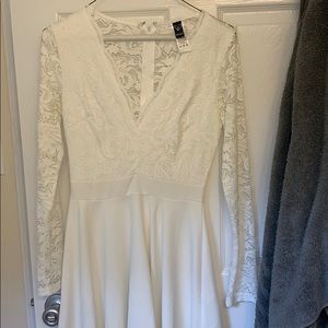 Short white lace dress!